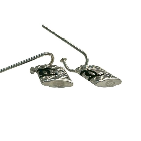 CHANEL Silver Logo Earrings - Picture 3 of 6